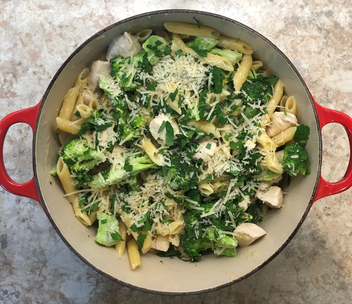 One Skillet Chicken Alfredo Pasta Pine View Farms