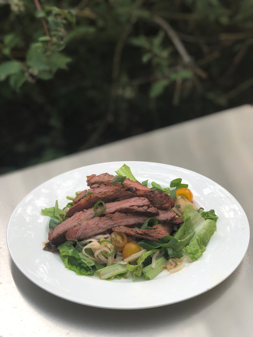 Grilled Flat Iron Steak with Heart of Palm Salad