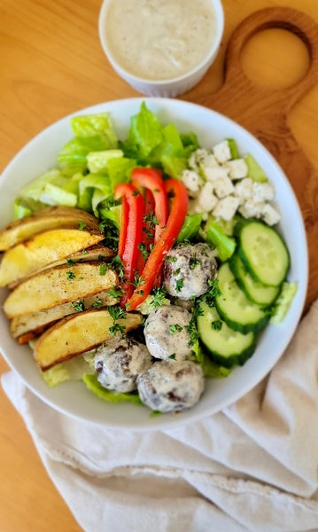 Greek Meatball Salad